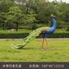 Escultura de fibra de vidrio de simulación de pavo real al aire libre con pantalla abierta, decoración de animales del bosque para parque, paisaje de jardín, boceto de jardín
