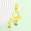 Llavero Creativo de Flor Acrílica Corazón Marca DIY Accesorios de Joyería Colgante Lindo Colgante para Bolso de Estudiante Mujer