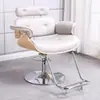 Cadeira de Barbeiro Salão de Cabeleireiro de Luxo, Especial para Salão de Cabeleireiro, Elevatória, Giratória, Cadeira para Permanente, Coloração e Corte de Cabelo, Simples Dourada e Prateada