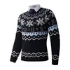 Outono e Inverno Novo Simples Tendência Decoração Grossa de Floco de Neve Suéter Masculino Casual Versátil Contabilidade Comércio Exterior Moda Estilo Hong Kong Retrô