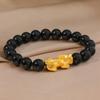 Pulsera de celebridad en línea Suministro en vivo pulsera de oro de 24k chapada en cobre oro de Vietnam pulsera de cuentas de Buda de 10 mm para hombres y mujeres