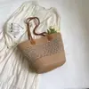 Bolso Tejido de Paja para Mujer, Bolso de Mano de Verano, Bolso Tote de Playa, Bolso de Hombro Tejido de Gran Capacidad, Bolso de Paja de Ratán, Bolso Cubo, Moderno