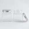 Procesamiento y Personalización de Botella Transparente para Crema de 300ml Botella Cuadrada de Boca Ancha Tapa de Aluminio Botella de Plástico PET Botella Exfoliante