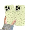 Funda floral verde adecuada para iPhone 17 Pro Max, funda de teléfono creativa 16, cubierta protectora 15, caricatura 14, película