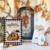 Banderas de Jardín Personalizadas Transfronterizas con Gato Negro, Calavera, Elfo, Calabaza, Decoraciones de Patio de Halloween, Banderas Impresas por Ambos Lados