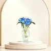 Buquê de Rosa Esmaltada Zibo Mini Arranjo de Flores Artificiais de Vidro Decoração de Mesa Artesanato Presente de Dia dos Namorados