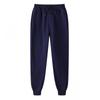 Comercio Transfronterizo 2024 AliExpress Nuevos Pantalones Casuales para Hombre Forrados de Felpa Engrosados Cálidos Color Sólido Talla Grande Pantalones de Chándal
