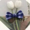 Estilo Preppy Coreano Tela Retro Cuadros Lazo DIY Pasador Pinza Lateral Goma Elástica Zapatos y Calcetines para Mujer Broche Accesorios