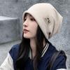 Chapéu Heap Outono e Inverno Novo Estilo Japonês Mostra Rosto Menina Versátil Proteção Auricular Baotou Chapéu de Tricô Personalizado à Prova de Vento Chapéu Lua