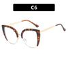 Montura de Gafas Ojo de Gato Transfronteriza Europea y Americana 2023 Nueva para Mujer Moderna con Bloqueo de Luz Azul Personalizada Espejo Plano Moda Fotografía Callejera