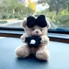 Ornamento de urso de pelúcia de desenho animado criativo para carro, pingente de almofada de ombro para cinto de segurança, pingente de bolsa, presente de Natal, atacado