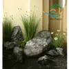 Pedra Escultura Rocha Artificial Textura Pedra Fibra de Vidro Personalizada Decoração de Plantas Verdes para Parque Hotel Ornamentos Exibição Bonita Decoração Suave