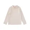 Camiseta Básica para Meninas Wulibuyi 2026 Outono Básica Versátil Quente Lado Duplo Lã Gola Meio Alta Slim Fit Camiseta Tendência