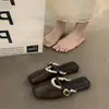 Mocasines cerrados elegantes de encaje retro color café estilo francés Chuyuji para mujer, adecuados para usar al aire libre, mocasines sin cordones de verano 2026