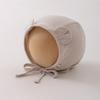 Chapéu de Bebê Outono e Inverno Touca Baotou Bonito Super Fofo Conjunto Cachecol de Bebê Pequeno Mês Inverno Gorro de Tricô com Proteção de Orelha
