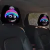 Comercio Exterior Transfronterizo Hombrecito Negro Sombrero de Colores Estampado de Coche Funda para Reposacabezas Estilo Elástico Divertido Novedad Cubrecabezas
