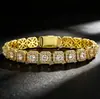 Pulsera cuadrada de diamantes de moda estilo hip-hop europeo y americano con incrustaciones de cobre y circonita, accesorio de muñeca moderno para hombre, venta al por mayor transfronteriza