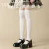 Calcetines de Algodón Puro con Cordones hasta Media Pantorrilla para Mujer, Calcetines de Encaje con Cinta para Primavera y Verano hasta la Rodilla, Calcetines de Pantorrilla Lolita