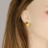 Pendientes de concha de acero inoxidable 304 moda transfronteriza playa pendientes simples versátiles pendientes de oro 18k al vacío en stock