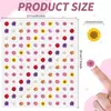 Pegatinas de Flores Coloridas de 1.3 cm Recompensas para Niños Margarita Cara Sonriente Premio Pegatinas Florales Hechas a Mano Pegatinas de Dibujos Animados
