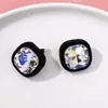 Outono e inverno novos brincos de pelúcia de cristal brilhante em formato de coração de pêssego, brincos tecidos à mão DIY, material para mulheres, atacado