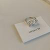Anillo tejido de perlas de doble capa para mujer, diseño minimalista de nicho, moda de alta gama, personalidad, anillo abierto para dedo