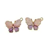 Joia Pingente Borboleta com Glitter Estilo Coreano Liga de Metal com Óleo Gotejado DIY Brincos Chaveiro Pingente Único Acessórios Material Atacado