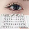 Pestañas Postizas Naturales Inclinadas sin Pegamento Estilo Zorro Tu Shan Jing Marrón para Ojos Grandes, Pestañas Tipo Perro Pura Deseo, Pestañas Rizadas