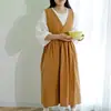 Delantal de Fábrica Transfronterizo para Cocina y Uso Doméstico, Alto Valor Estético, Resistente al Agua, Algodón y Lino, Ropa de Trabajo Ligera y Transpirable de Verano para Mujeres