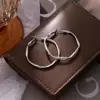 Pendientes Redondos Geométricos Minimalistas para Mujer con Pasador de Plata, Estilo Europeo y Americano, Pendientes Exagerados para el Día a Día