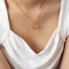 Collar y pendientes con colgante de corazón chapado en oro y acero de titanio con diseño de nicho simple con personalidad de moda japonesa y coreana.