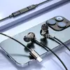 Auriculares Inalámbricos con Cable para Oído Modelo Privado Transfronterizo Agujero Redondo de 3.5 mm con Graves Pesados Chip Digital Tipo-C Cabeza Plana