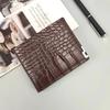 Carteira Masculina Transfronteiriça Ponto Padrão Crocodilo com Zíper Porta-Moedas Cartões Moda Masculina Horizontal Multifuncional Porta-Passagens