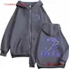 Sudadera con cremallera de doble cara impresa Dan Dan Turbo Abuela Estilo Manga Japonesa Sudadera con cremallera para Hombre