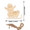 Etiquetas Colgantes Navideñas de Madera Transfronterizas Etiquetas Pequeñas de Madera Colgante Grabado Manualidades Joyería Regalos Procesamiento Hueco Láser