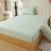 Sábana bajera de color liso engrosada, se vende individualmente, suave y amigable con la piel, diseño simple y versátil, adecuada para todas las estaciones y proporciona una cubierta protectora antideslizante