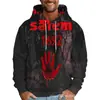 Esta No Es Mi Sangre Gráfico de Halloween Sudadera con Capucha para Hombre Impresa en 3D Sudaderas Populares de Hip Hop para Halloween de Manga Larga