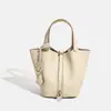 Bolso de Mano para Mujer Piel de Vaca de Primera Capa Cesta de Verduras 2025 Popular Bolso Cubo Pequeño Bolso de Mano Bolso de Mano de Gran Capacidad