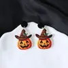 Brincos Divertidos de Desenho Animado Luminosos de Halloween Formato de Abóbora Fantasma Caveira Brincos de Acrílico Acessórios de Festa Atacado