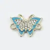 Al por mayor Versión Coreana Creativo Doble Colgante Patrón de Mariposa de Dibujos Animados Aleación con Goteo de Aceite Collar Pulsera Colgante Joyería Accesorios DIY
