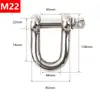 Grillete en D de Acero Inoxidable 304 Grillete en Forma de Arco Hebilla de Elevación Marina Anillo de Conexión para Cable de Acero M4-M38