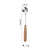 Cuchara de flor de acero inoxidable con mango de madera estilo japonés cuchara de flor de cerezo cuchara mezcladora de café rosa cuchara para postre cuchara redonda de mango largo cuchara para hielo