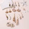 EZ5365 Nuevos pendientes de concha de mar, estilo europeo y americano, exagerados, para mujer, estilo bohemio, para playa y vacaciones.