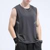 2025 Nueva Camiseta Chaleco de Seda de Hielo para Hombre Verano Holgada Deportiva Fitness Secado Rápido Sin Mangas Chaleco Camiseta Fina