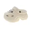 Zapatos de Agujeros de Tacón Alto Forrados de Felpa Invierno Pantuflas de Algodón Extraíbles y Lavables para Uso Exterior Antideslizantes Zapatos Mao Mao para Interiores y Exteriores con Algodón