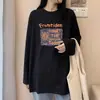 Camiseta de Manga Larga de Algodón Puro Talla Grande para Mujer Otoño e Invierno, Capa Base de Otoño, Top Versátil de Cuello Redondo Holgado de Longitud Media para Hombre