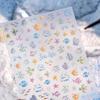Concha de Ferro Série Oceano Claro Adesivos para Nail Art M-1167 Adesivos para Nail Art com Cola de Gel Adesivos de Unha com Folha Triturada de Vidro