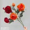 Arranjo floral de peônia creme de 3 cabeças personalizado para casamento, decoração floral, guia de corredor, arte floral de alta qualidade para casa