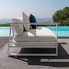 Sofá de exterior, móveis de pátio, móveis de hotel, à prova d'água e resistente ao sol, adequado para vilas, áreas de lazer e espaços externos, conjunto de móveis de liga de alumínio estilo nórdico