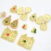 Colgante de Calabaza Esmaltada Antigua con Microincrustaciones de Oro Que Se Puede Abrir Colgante de Buda Guanyin Accesorios para Cadena de Suéter Estilo Chino DIY Colgante